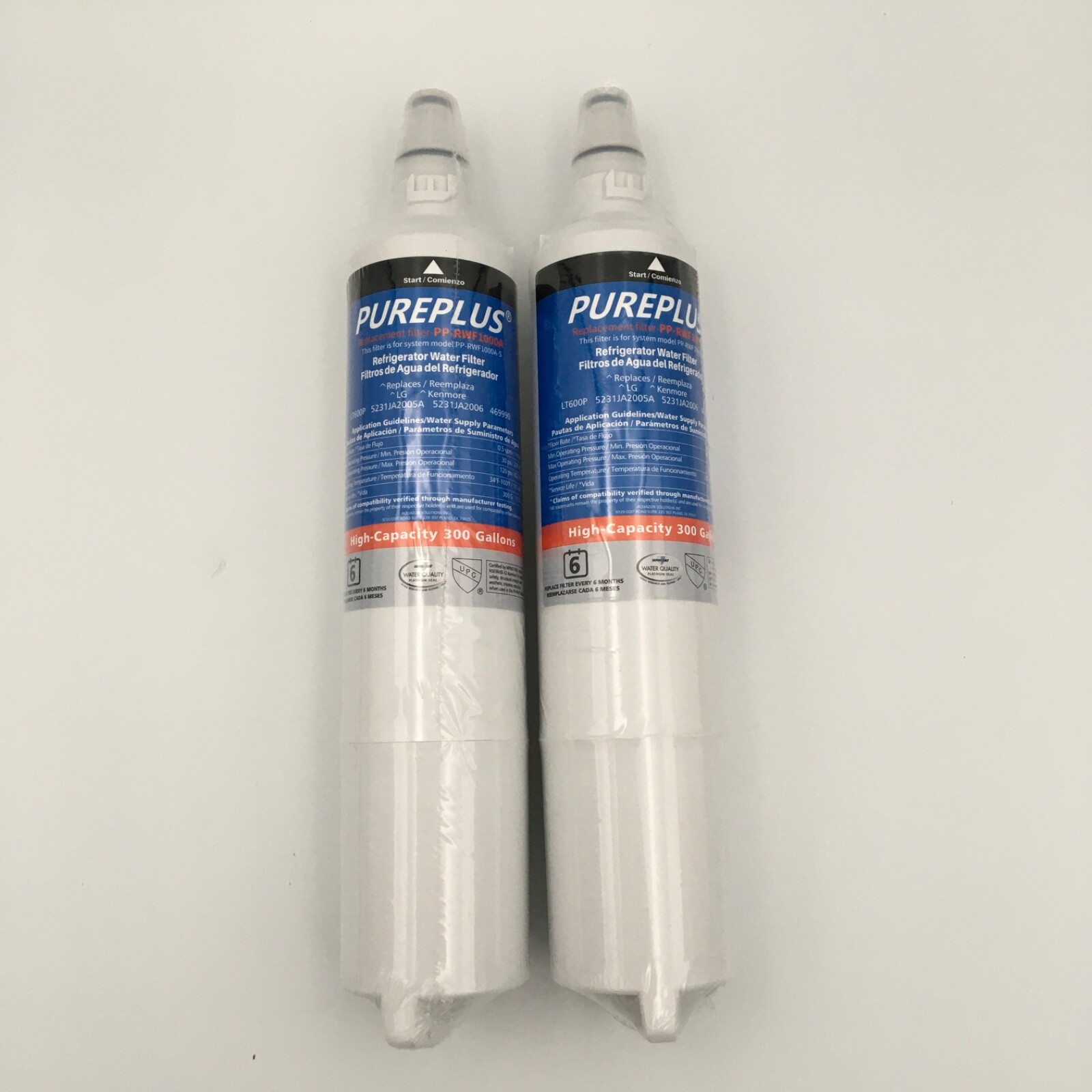 NEW Pureplus Refrigerator Replacement Filter 2 EA PP-RWF1000A-S / LT600P /469990