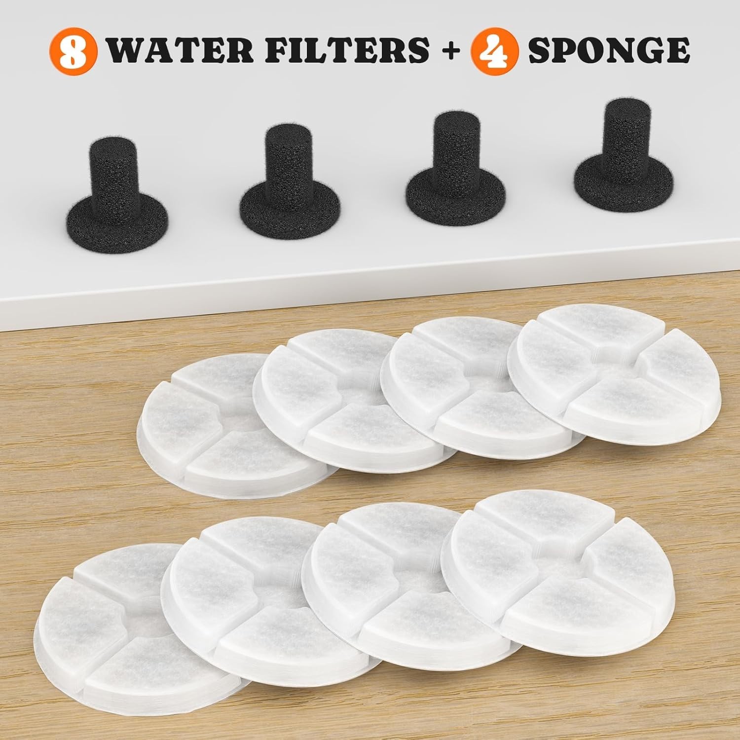 8 + 4 Packs Replacement Filters for LD.2524 & LD.2523 Pet Water Fountain, Mul…