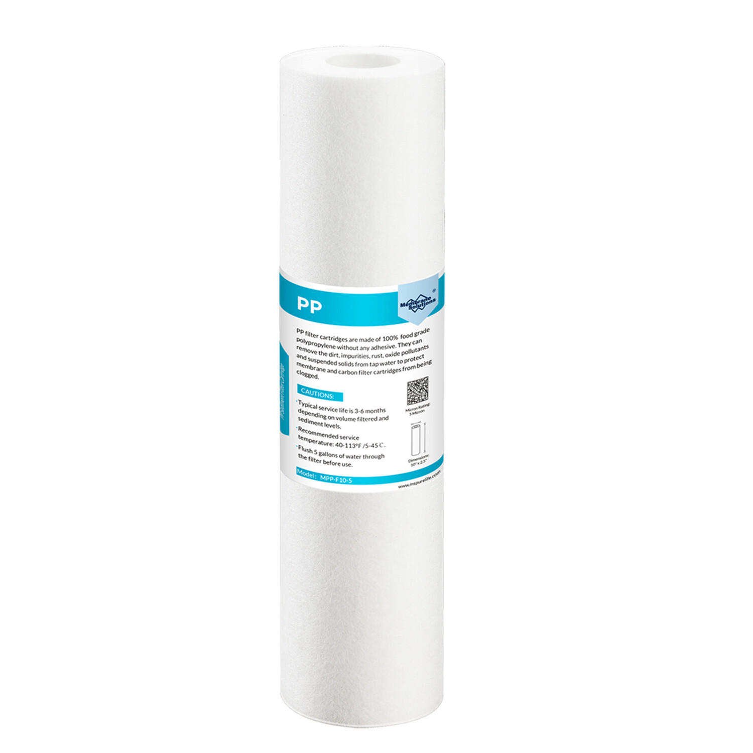 10 Inch Whole House Water Filter Housing Filtration System 10″ x2.5″ PP Sediment