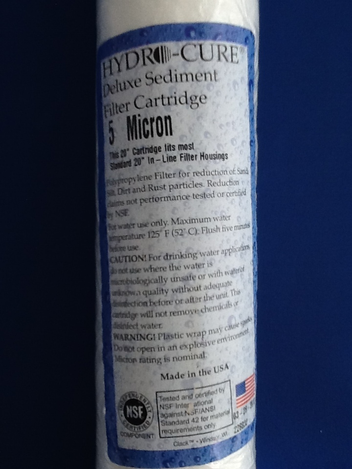 HYDRO CURE DELUXE 5 MICRON 20″x2.5″ SEDIMENT FILTER – 12 FILTERS