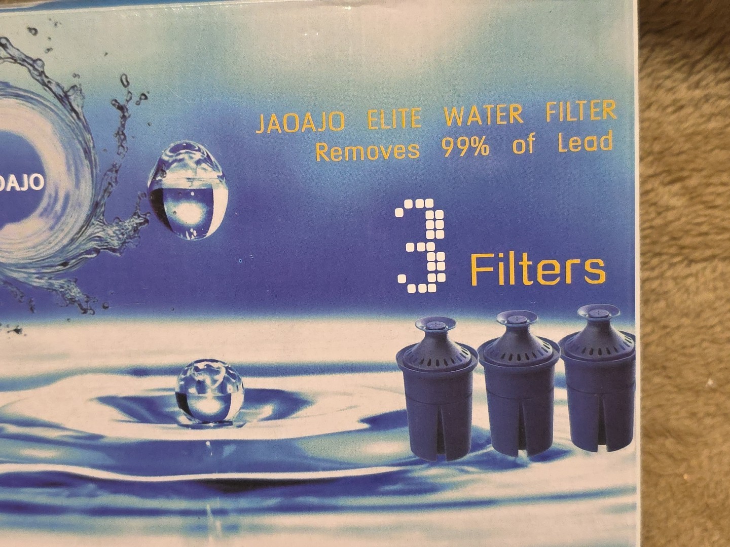 JAOAJO Elite Water Filter Replacement, 3 Count, Long Life Filters for Pitcher