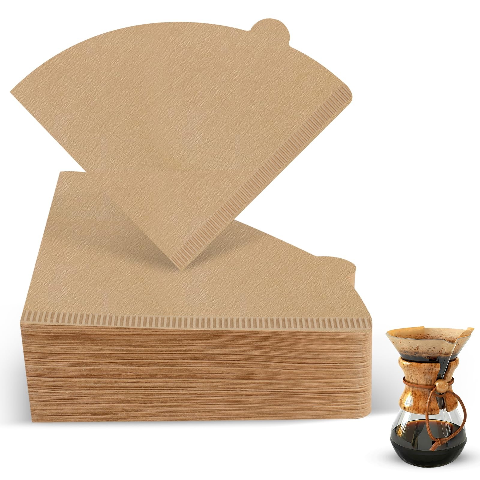 210 Count Coffee Filters #2, Size 02 Cone Filters, 1-4 Cups v02, Brown