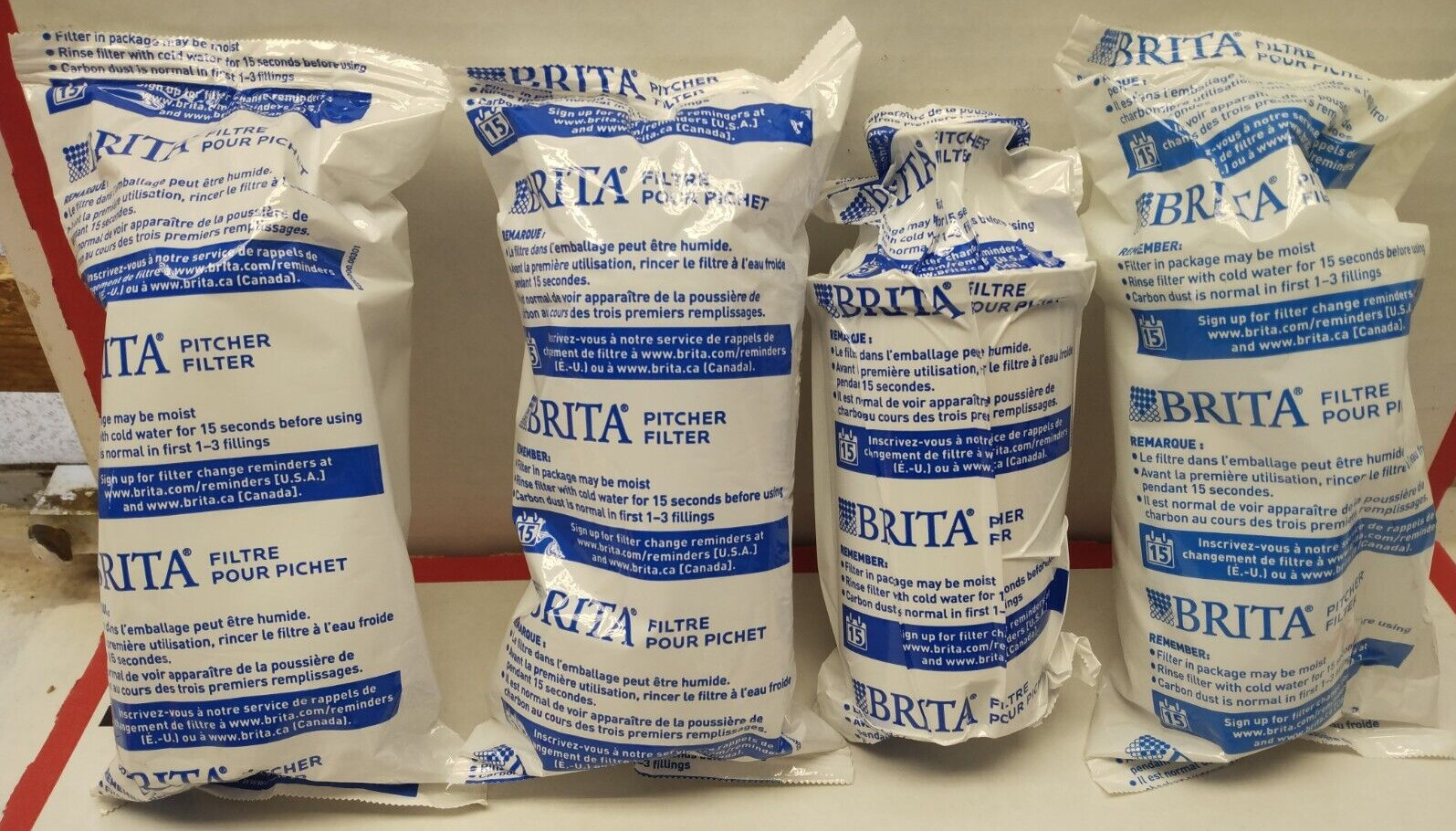 NEW Brita Water Filter Pitcher Advanced Replacement Filters 4 Count Pack
