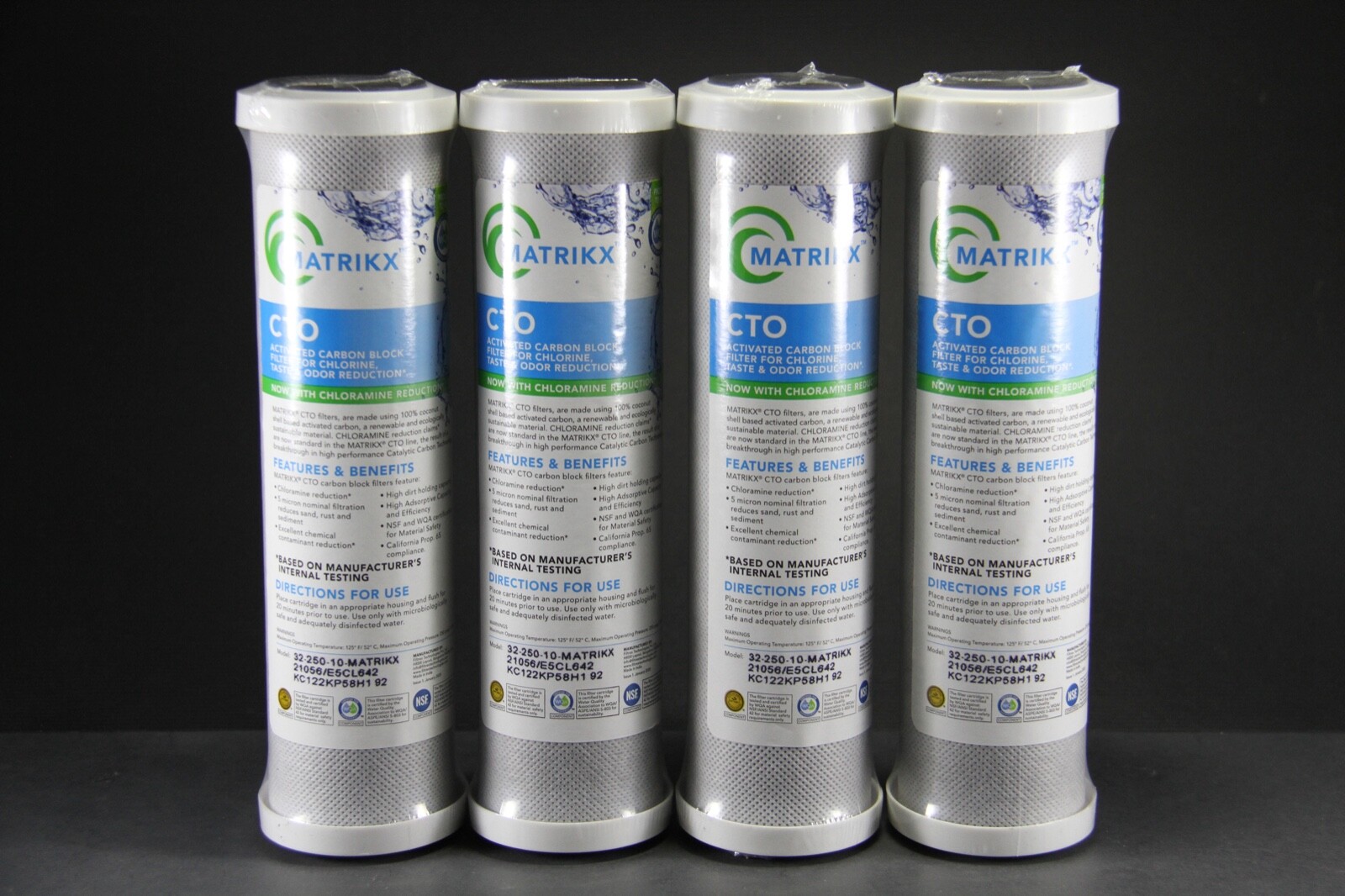 Matrikx CTO Carbon Block Filter 4-Pack (32-250-10-MATRIKX)