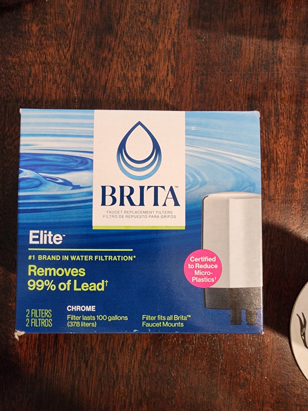 2 Pack Brita Elite Faucet Mount Replacement Water Filter CHROME Removes 99% Lead