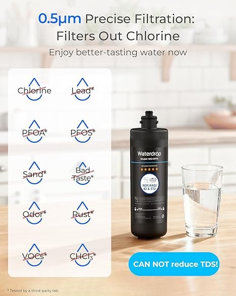 Waterdrop RF10 Replacement for 10UA/10UB Under Sink Water Filter, 2 PACK
