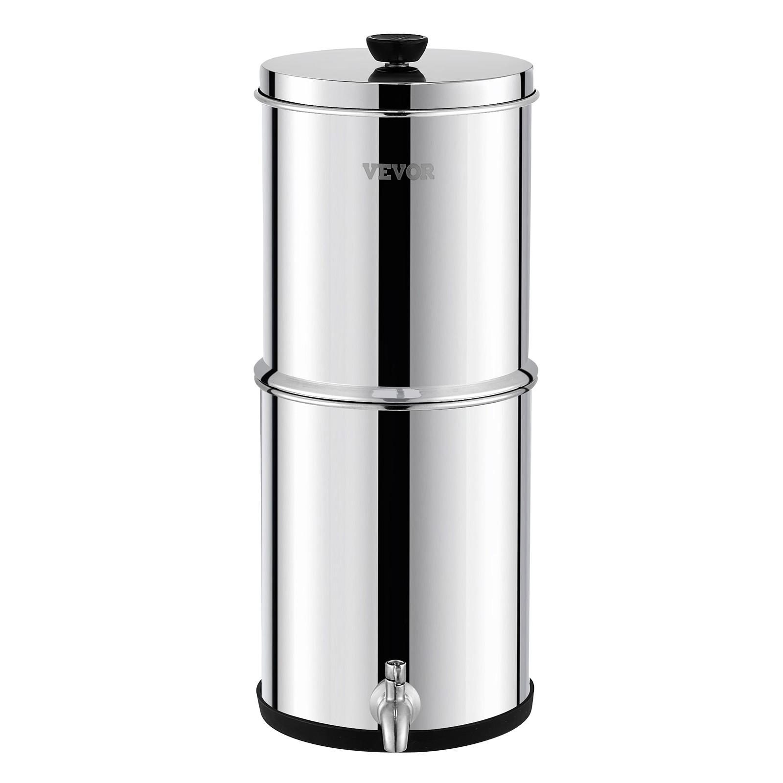 VEVOR 2.25G Gravity-fed Water Filter Countertop System Stainless Steel 2 Filters