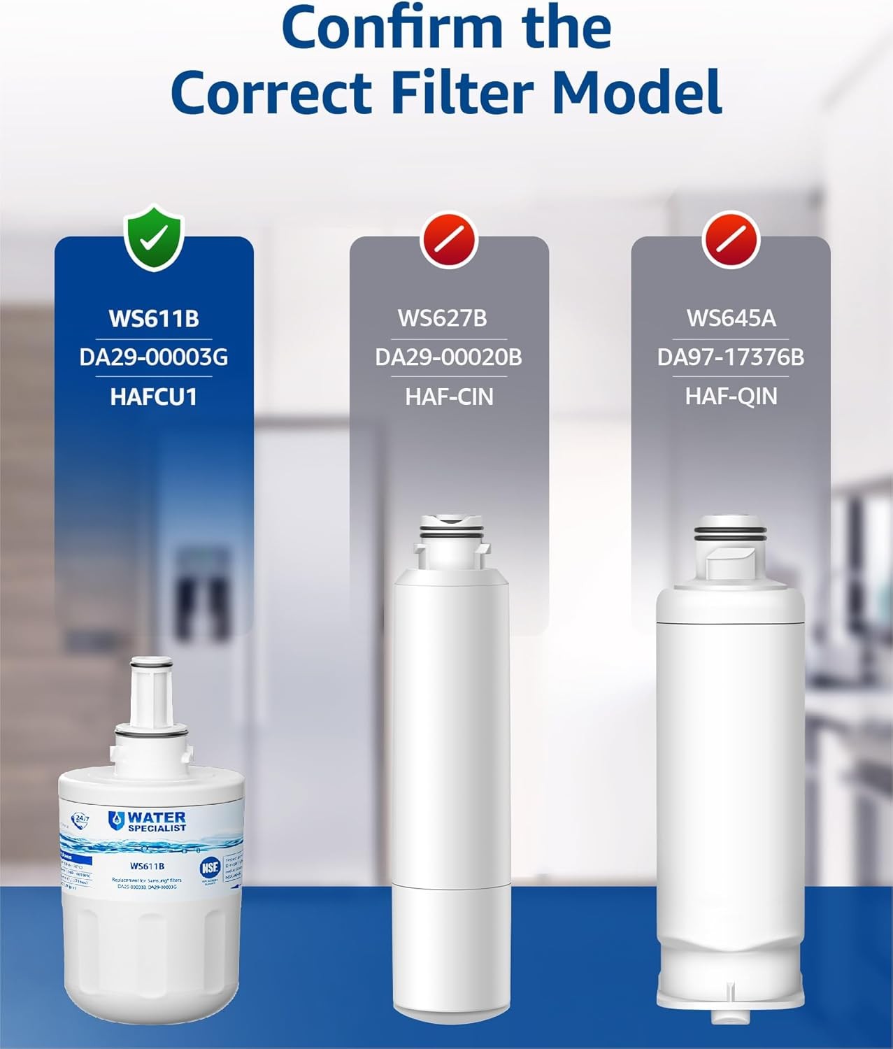 Replacement for DA29-00003G Refrigerator Water Filter,3 PACK