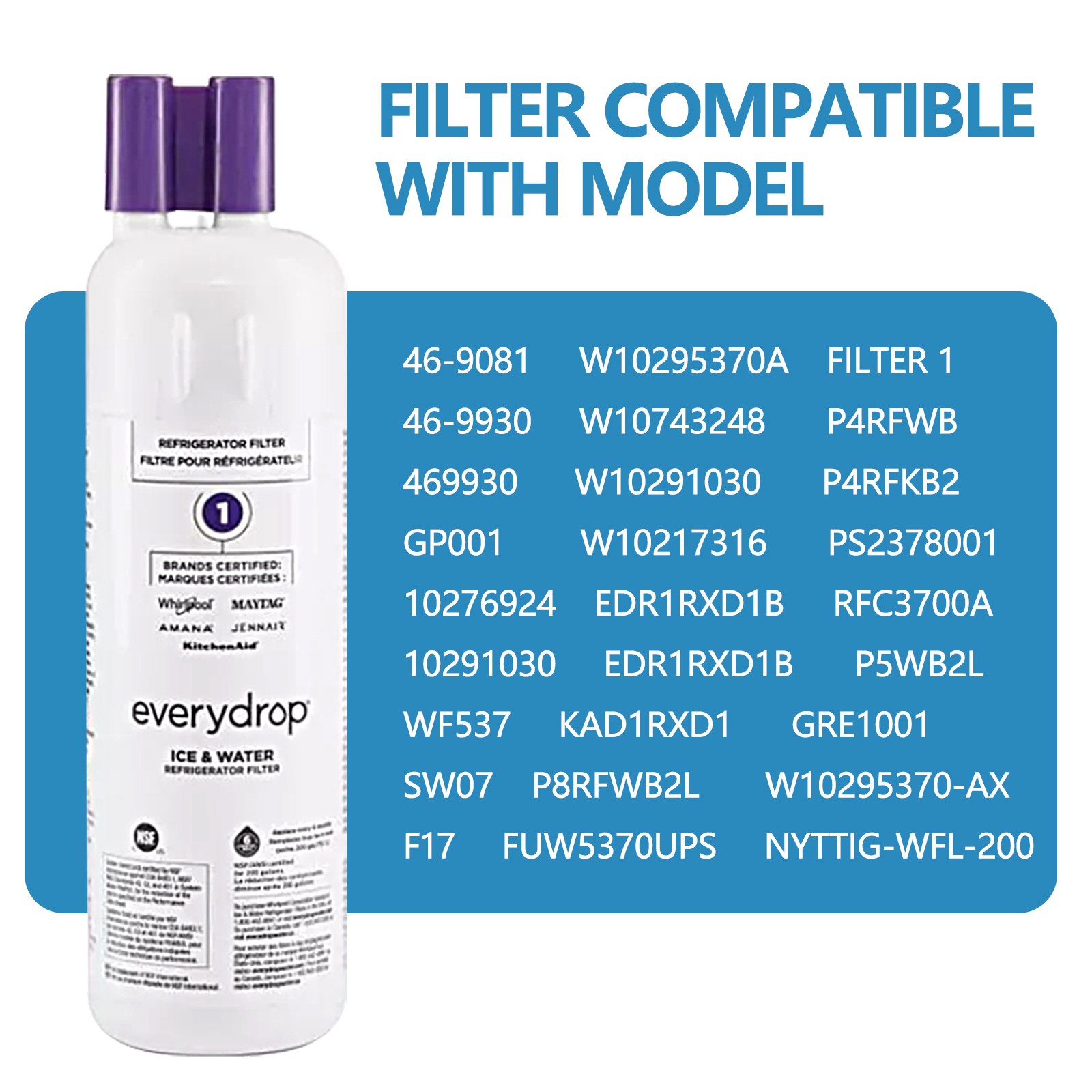 2PackW10295²370A EDR1²RXD1 Filter 1 9081 Refrigerator Ice Replacement US NEW