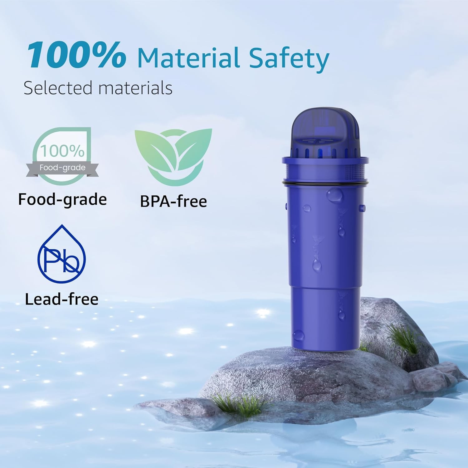 AQUA CREST Pitcher Water Filter,Replacement For PPT700W,CR-1100C,CRF-950Z,4 Pack