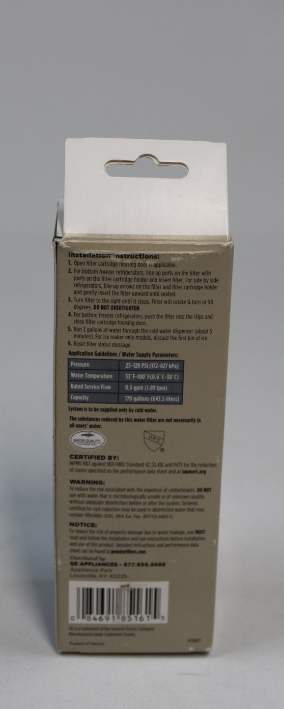 GE XWFE Refrigerator Water Filter Genuine Replacement, New Sealed E55