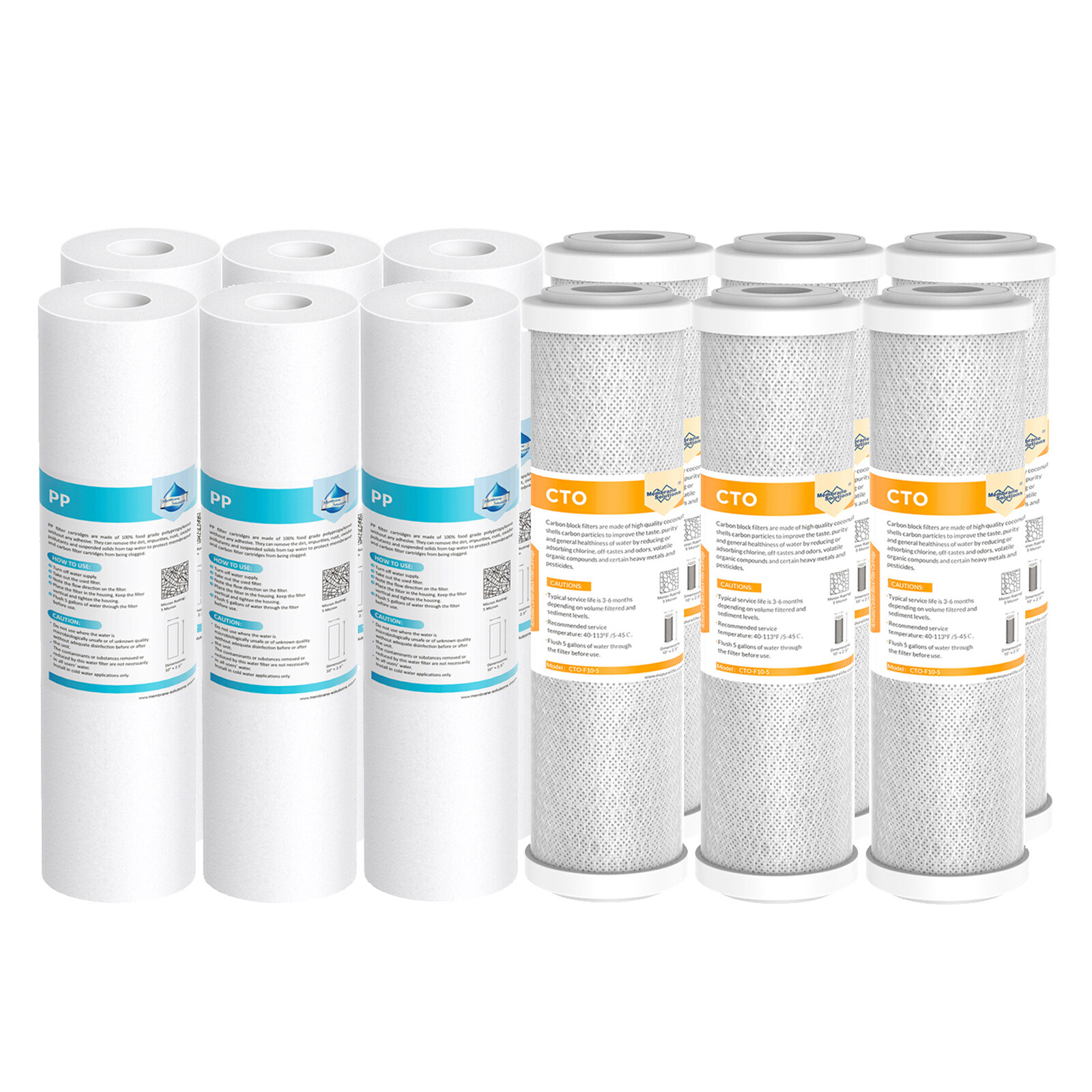 12 PACK Sediment CTO Carbon Block Water Filter Replacement Whole House 10″x2.5″