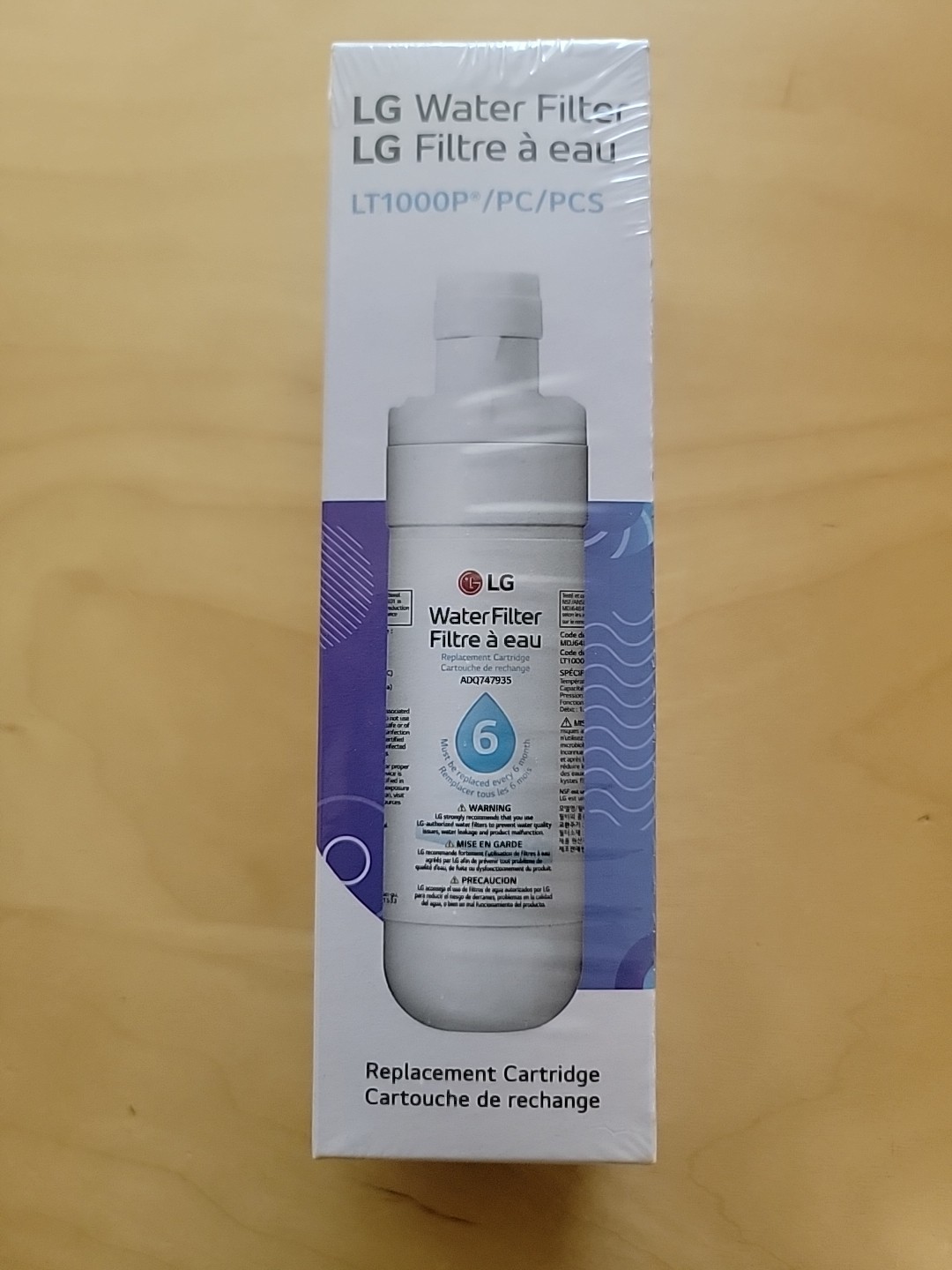 Genuine LG Water Filter Replacement Cartridge LT1000P/PC/PCS – New and Sealed!
