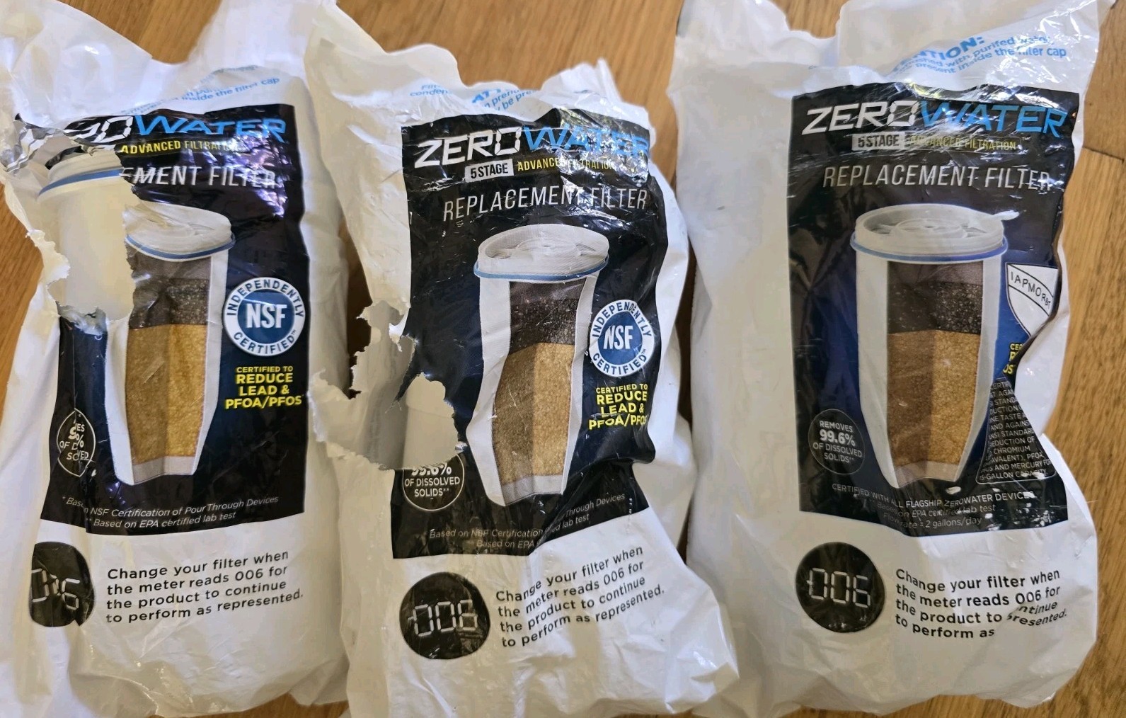 Lot of 3 ZeroWater ZR-001 5-Stage Replacement Water Filter NSF Certified – NEW