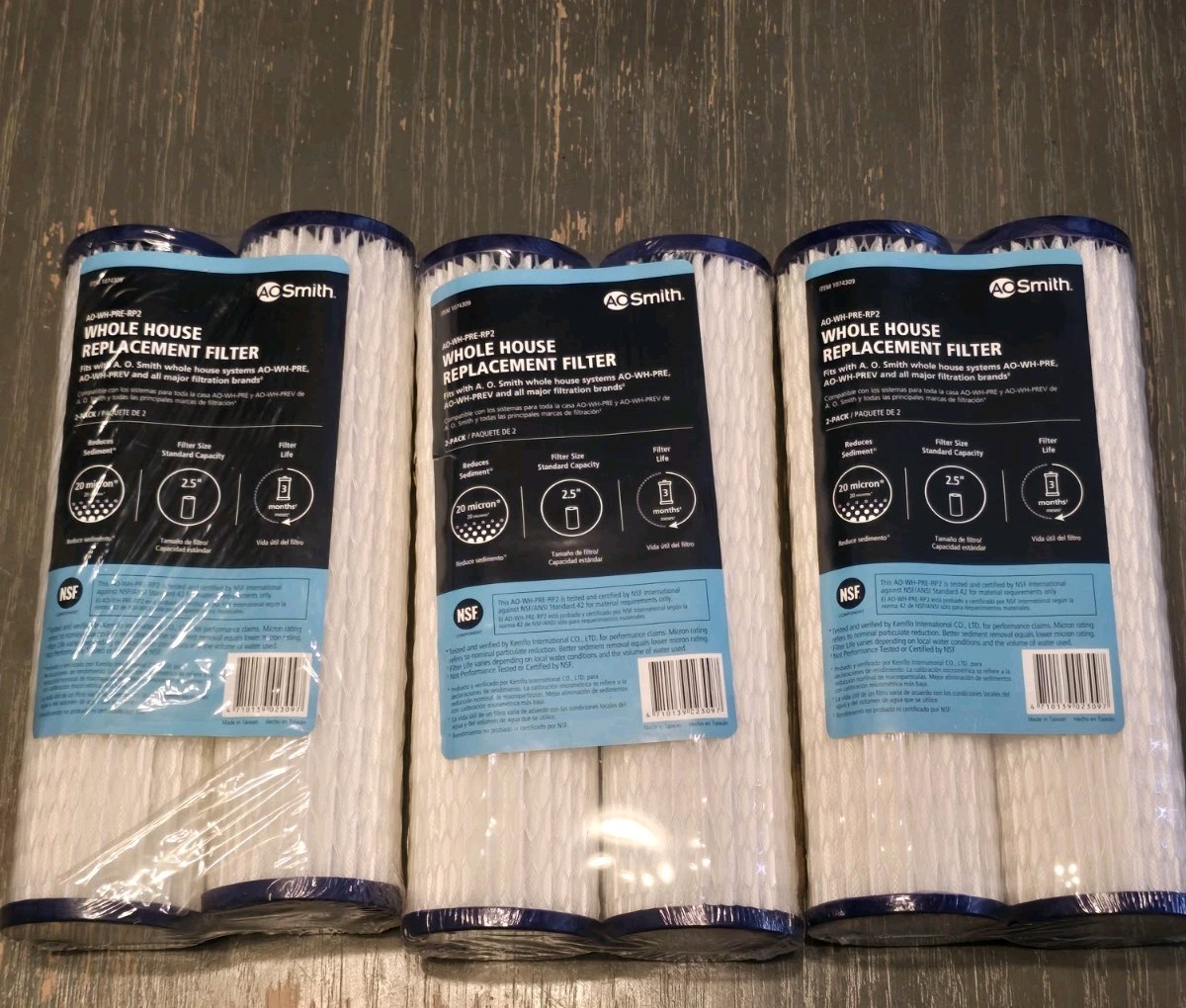 AO Smith AO-WH-PRE-R2 Universal Sediment Filter Item 1074309 NEW SEALED Lot Of 6