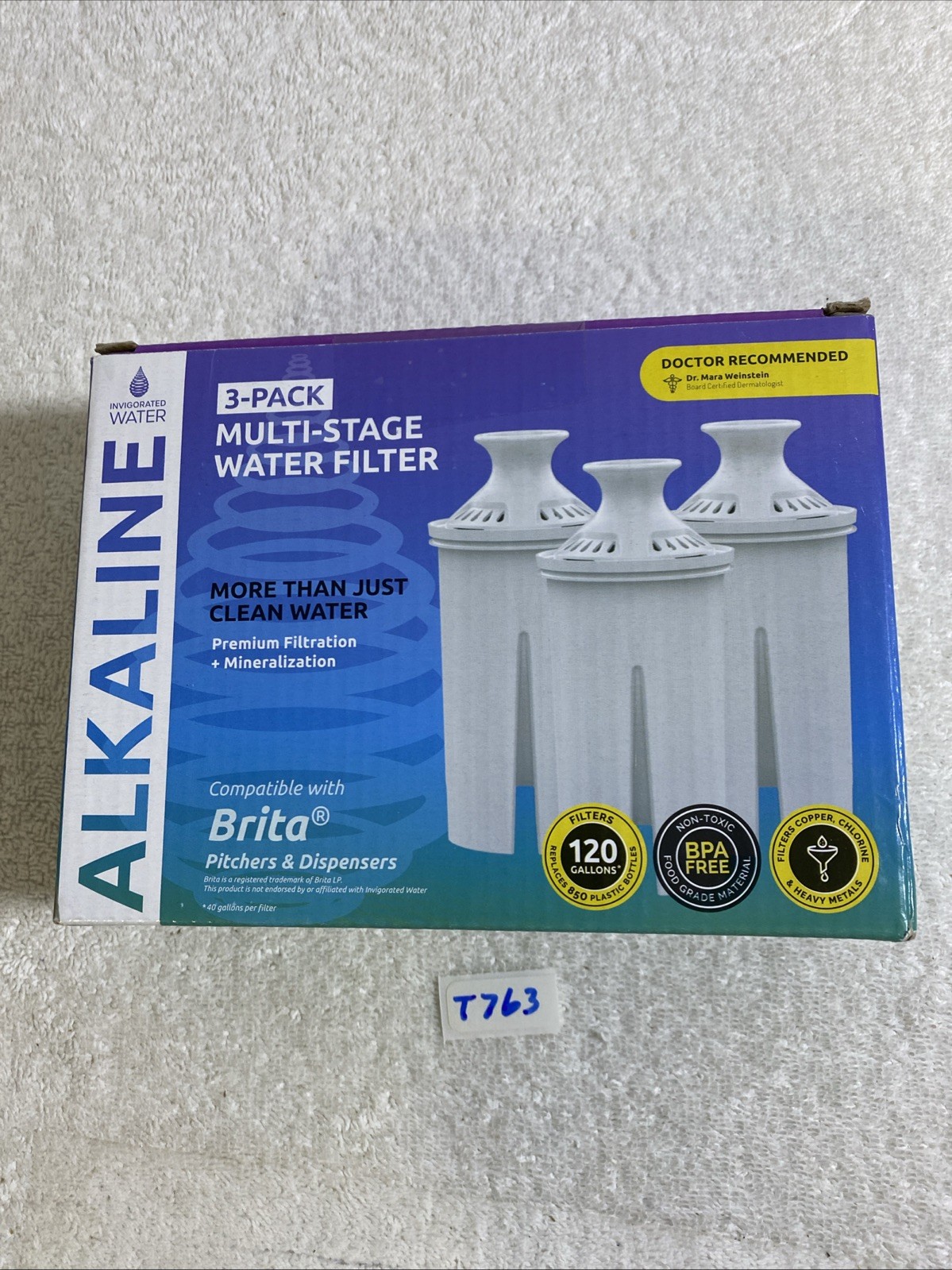 New 3 Pack Invigorated Water Alkaline Water Filters, (T763) New, Free Shipping
