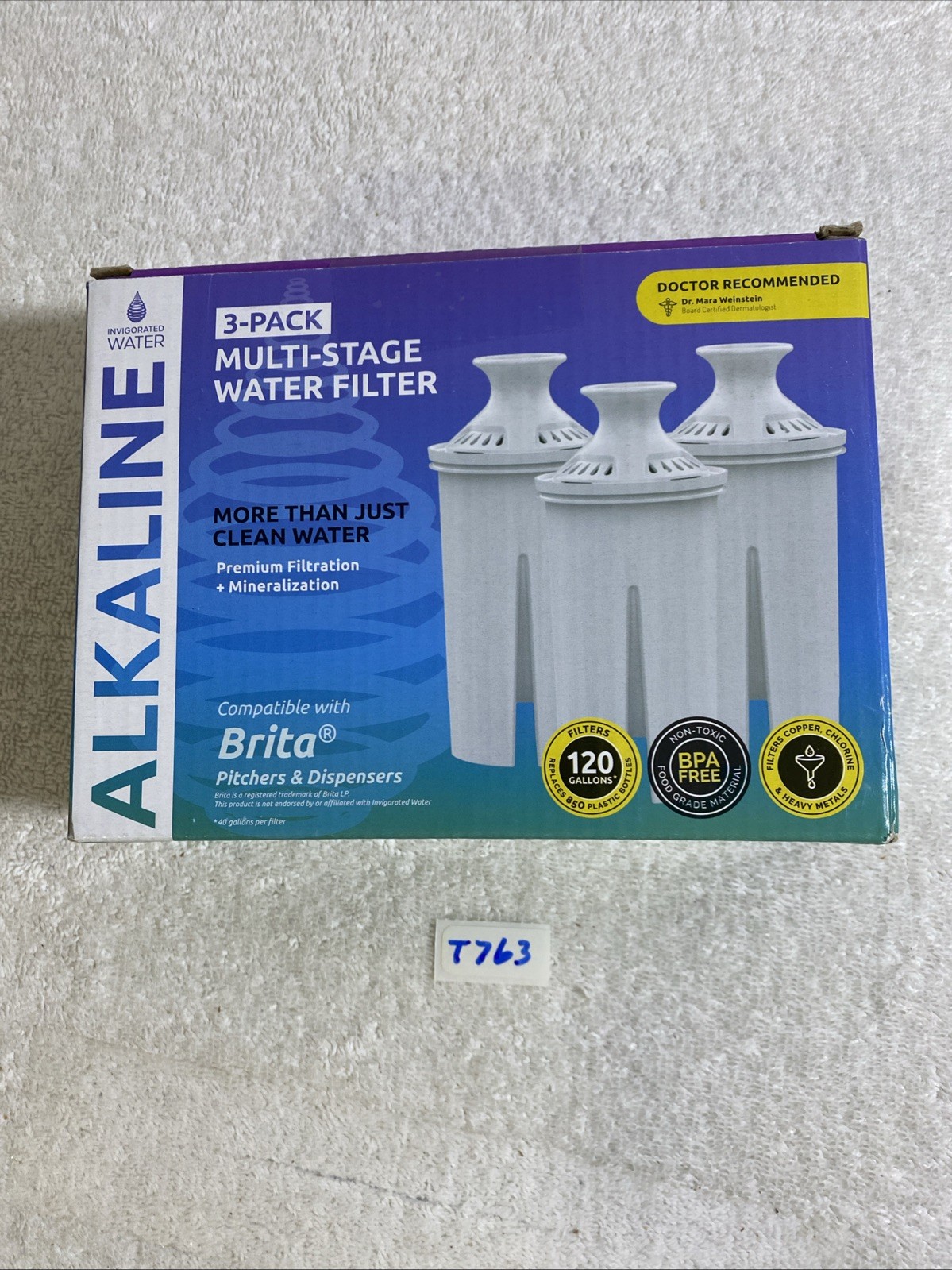 New 3 Pack Invigorated Water Alkaline Water Filters, (T763) New, Free Shipping