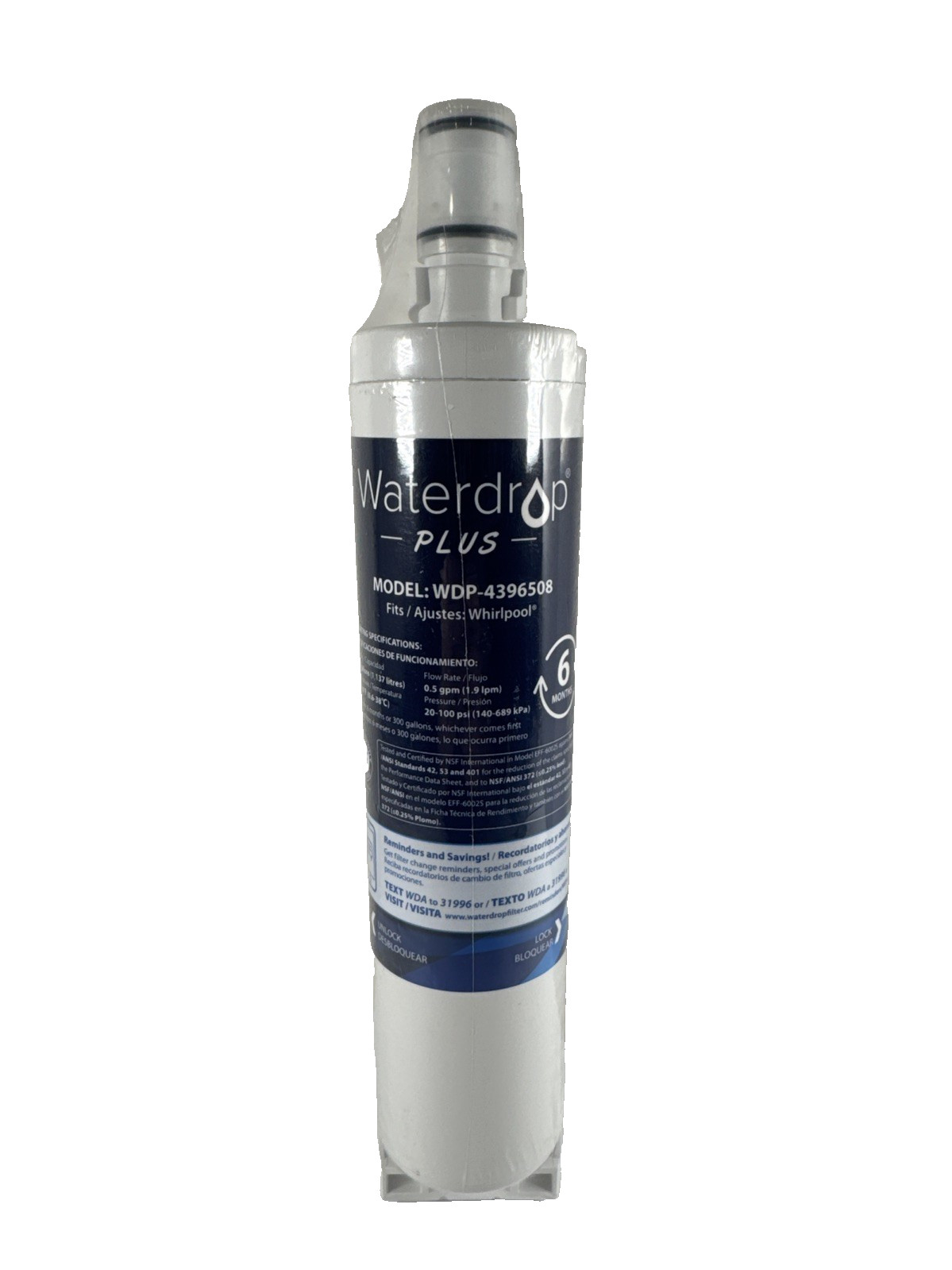 NEW SEALED Waterdrop Plus Filter For Whirlpool WDP-4396508