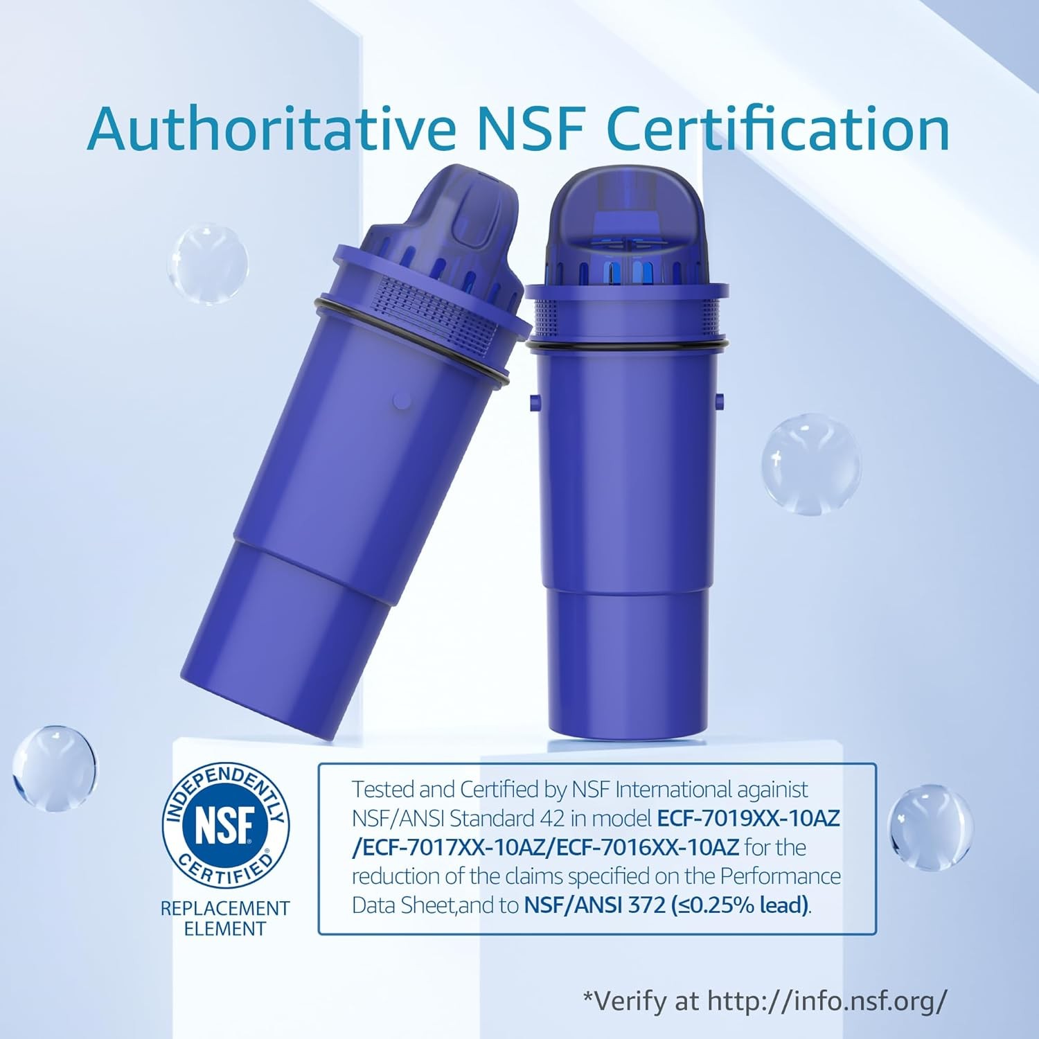 AQUA CREST Pitcher Water Filter,Replacement For PPT700W,CR-1100C,CRF-950Z,4 Pack