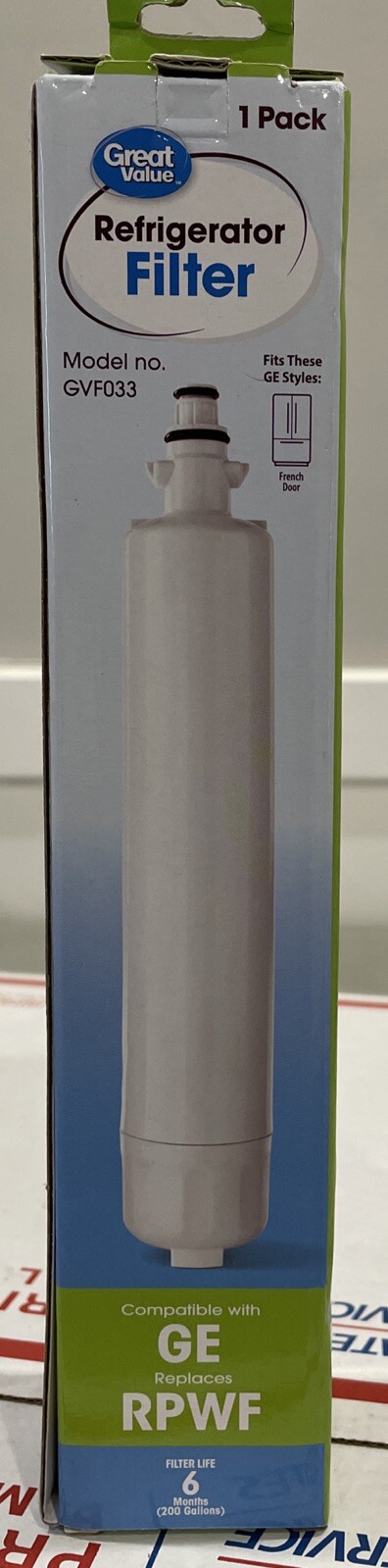 Great Value Refrigerator Replacement Filter New MODEL # GVF033