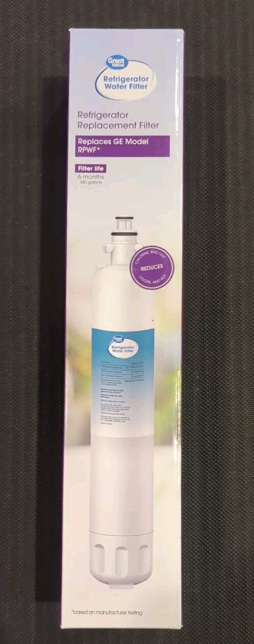 Great Value Refrigerator Water Filter Replaces GE Model RPWF 6months 300 gal