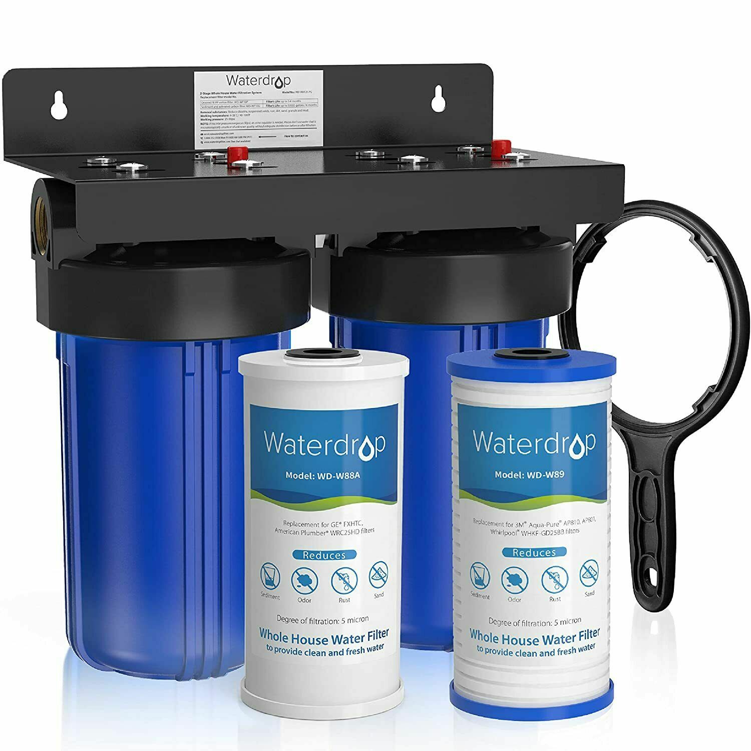Waterdrop WHF21-PG 5 Micron Whole House Water Filtration System, with 10″ x 4.5″