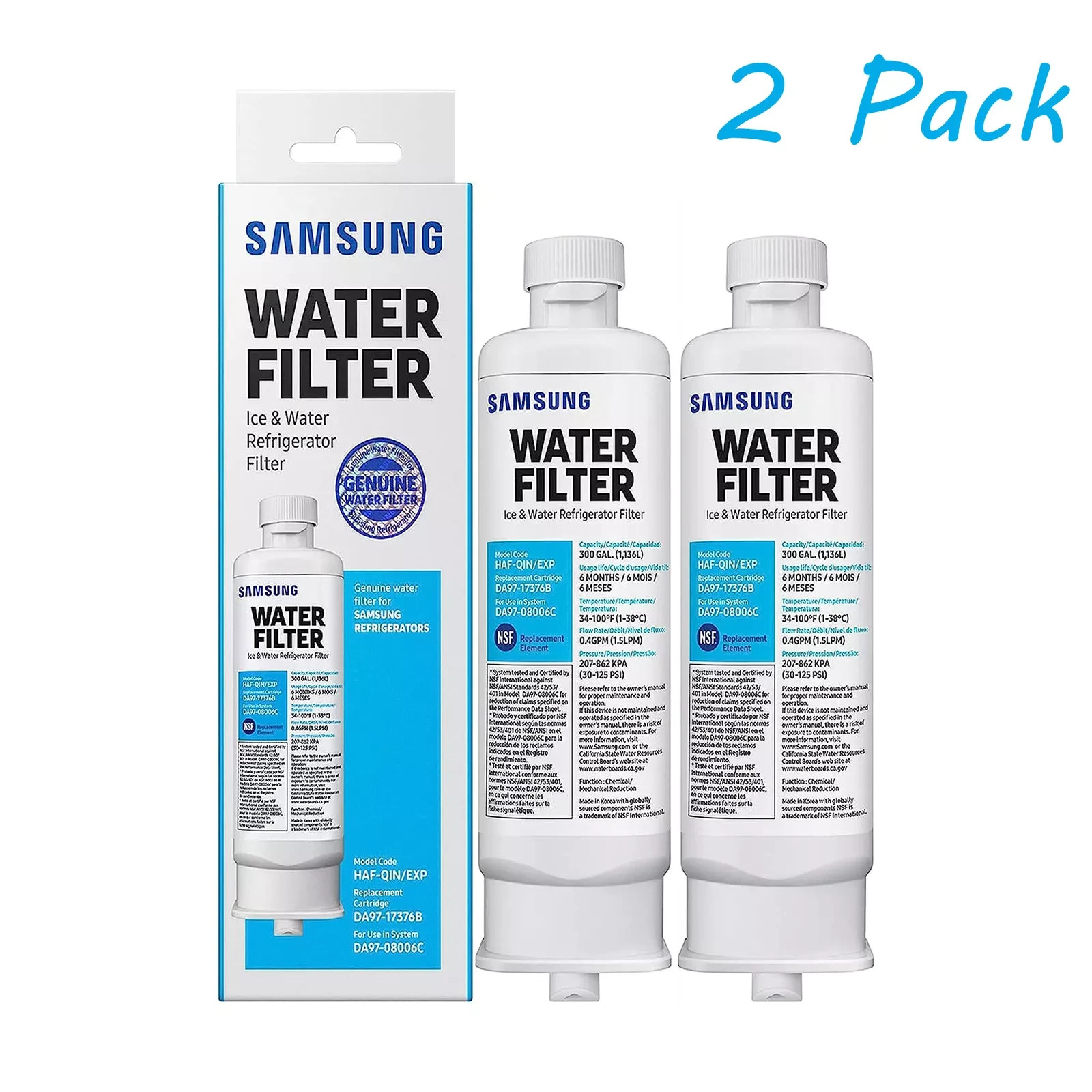NEW 1 PACK Genuine Samsung DA97-17376B HAF-QIN/EXP REFRIGERATOR Water Filter US