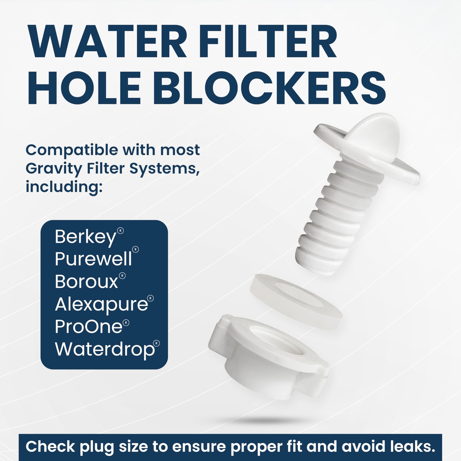 Polypropylene Hole Blockers for All Gravity-Fed Water Filtration Systems – PP Pl