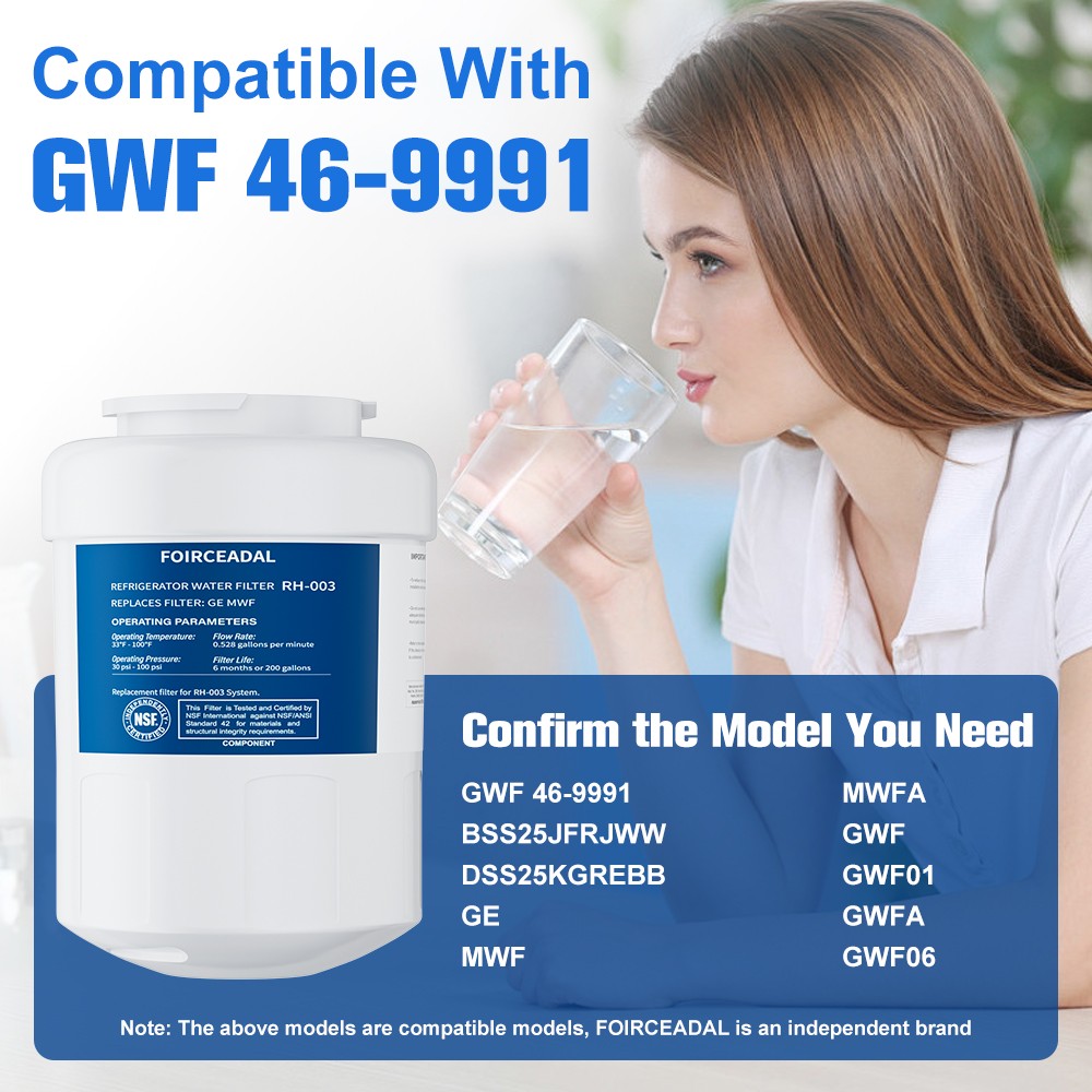 2X NEW For GE MWF MWFP GWF 46-9991 Smartwater Fridge Water Filter US