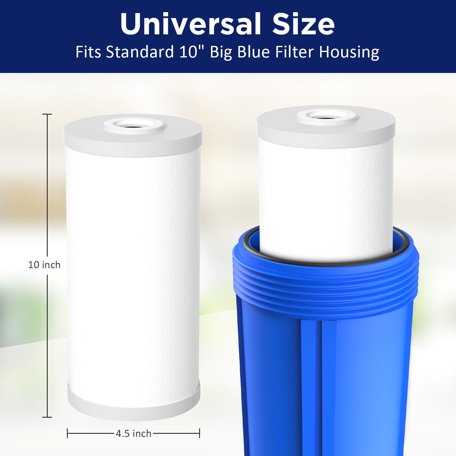 2in1 6 Pack 10×4.5 Sediment Carbon 5μm Water Filter Whole House System Cartridge
