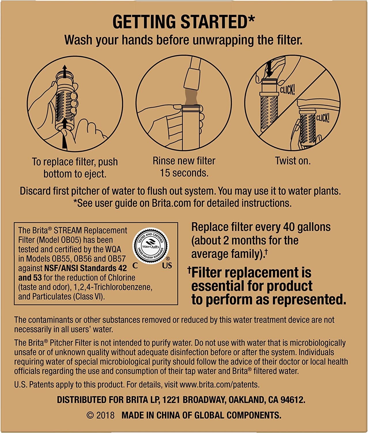 Brita Stream Water Filter Replacements for Stream Pitchers and Dispensers2 Count