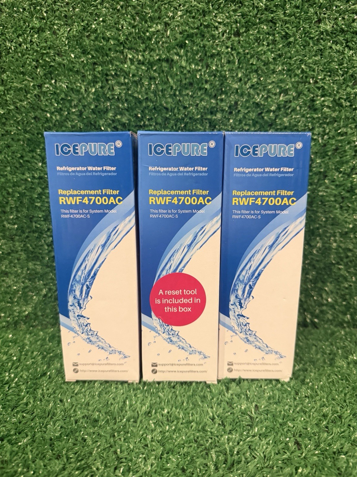 ICEPURE RWF4700AC Water Filter 3 Pack + AF004 Air Filter 3 Pack Bundle