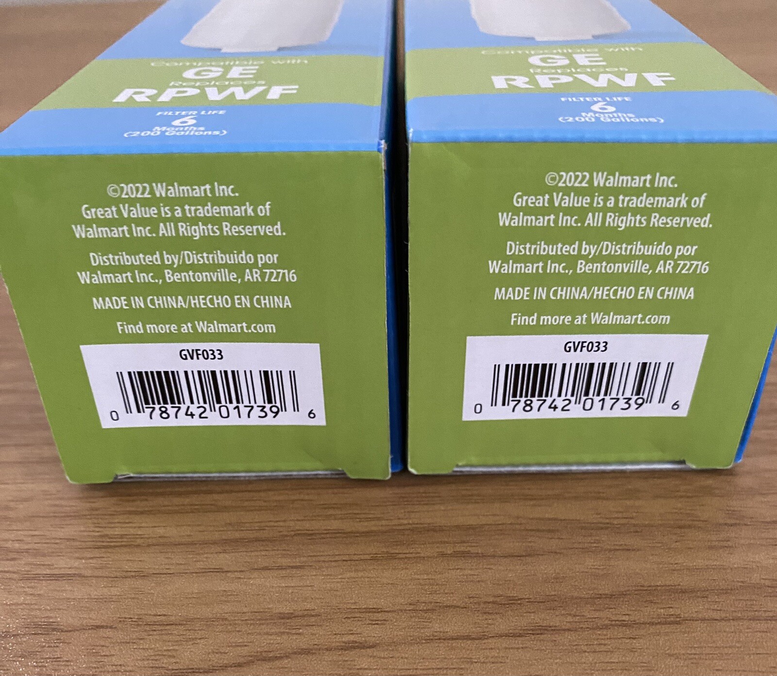 (2) Great Value Refrigerator Water Filter Replaces GE Model RPWF 6months 200 gal
