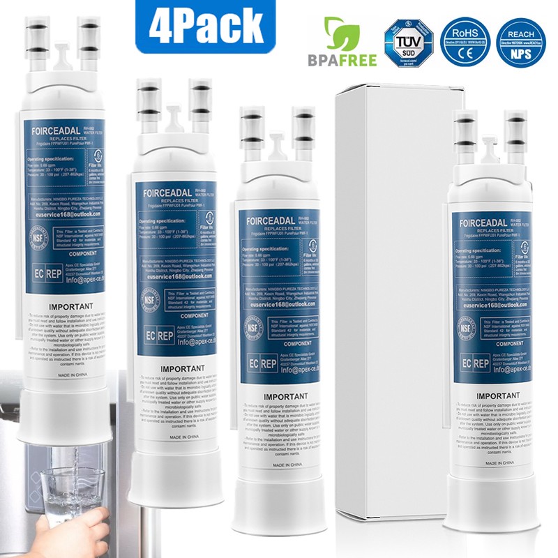 4Pcs Replacement Refrigerator Refresh Water Filter for Frigidaire PWF-1 FPPWFU01