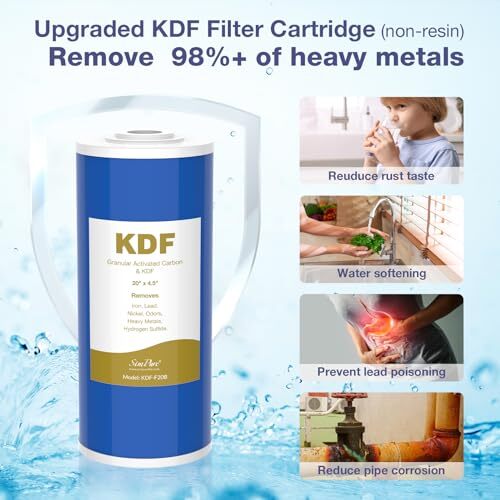 2 Stages Whole House Water Filter System Carbon KDF Reduce Manganes 100,000 Gals