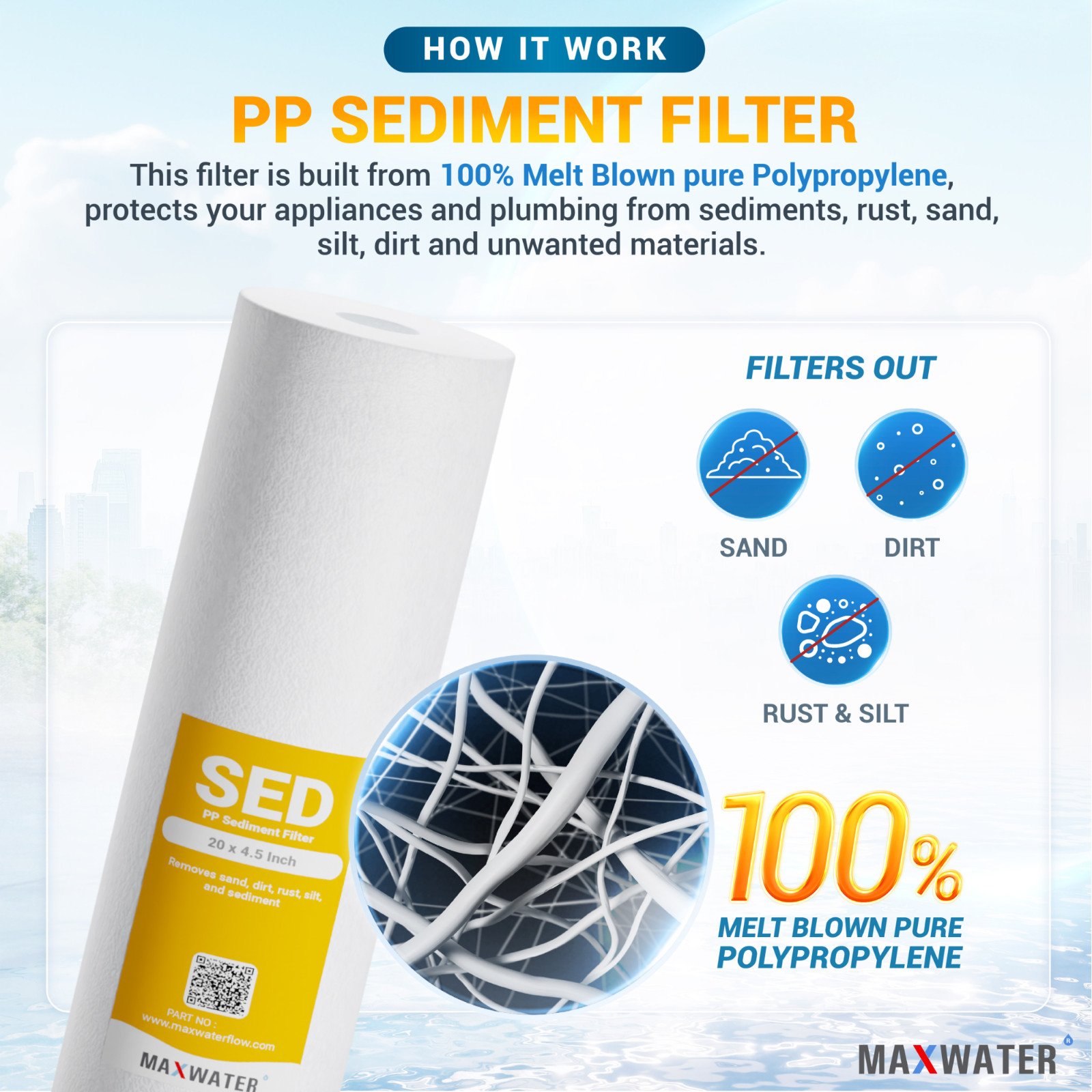 4 Big Blue Filters 20″x 4.5″ Whole House Sediment CTO Carbon Block Water Filter