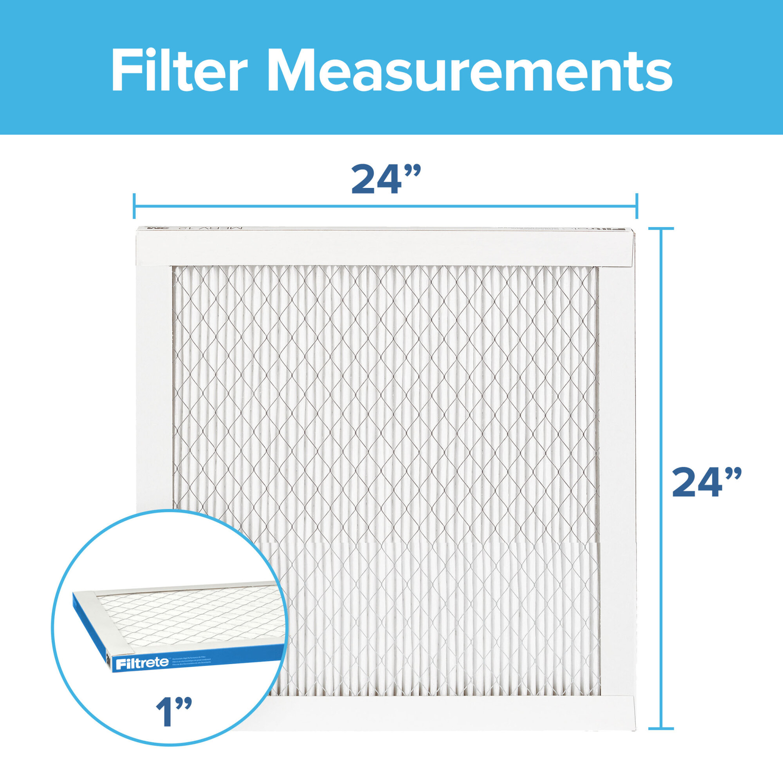Filtrete High Performance Air Filter 1900 MPR UA12DC-4, 24 in x 24 in x 1 in