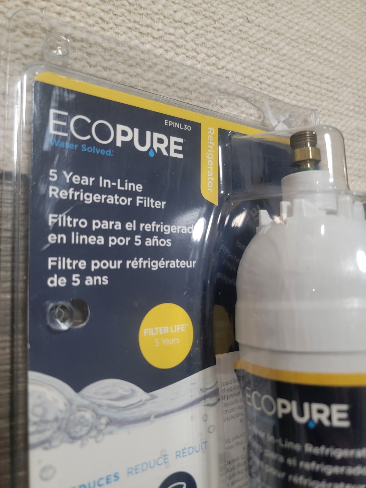 EcoPure EPINL30 5 Year in-Line Refrigerator Filter