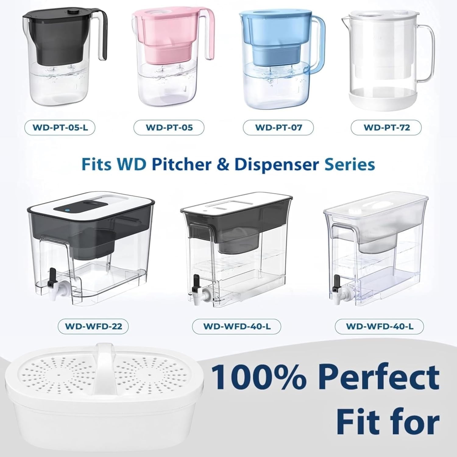 For Waterdrop WD-PF-01A Plus Replacement Filter for All Waterdrop Pitcher,3 pack