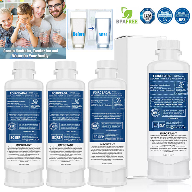 4Pack for Samsung Refrigerator(DA97-17376B) HAF-QIN/EXP Replacement Water Filter