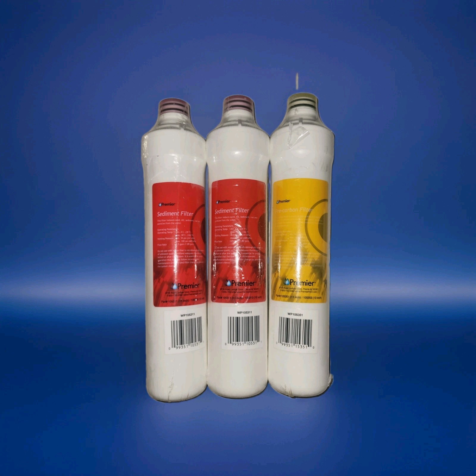 3 Pack Watts Premier 105311 Sediment Filters & Pre Carbon Filter 105351 Sealed