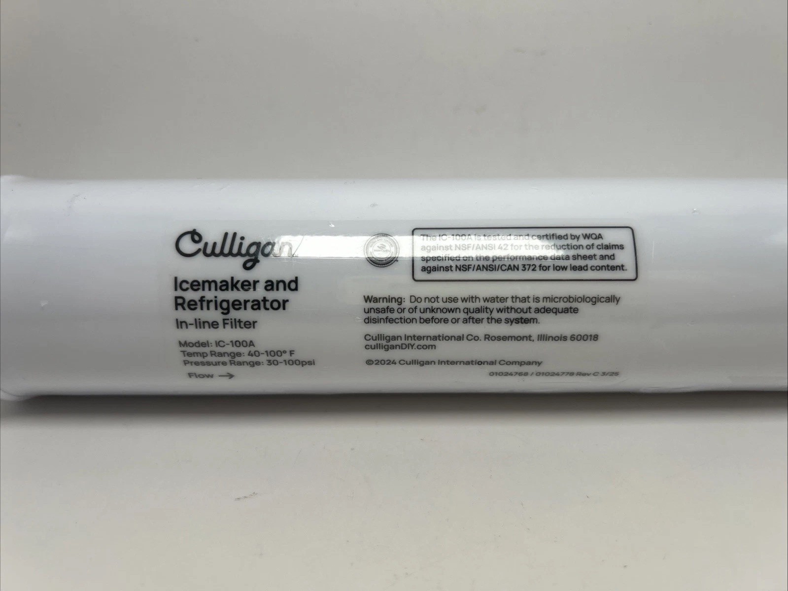 Culligan IC-100A In-line Ice Maker/Refrigerator Dispenser Filter