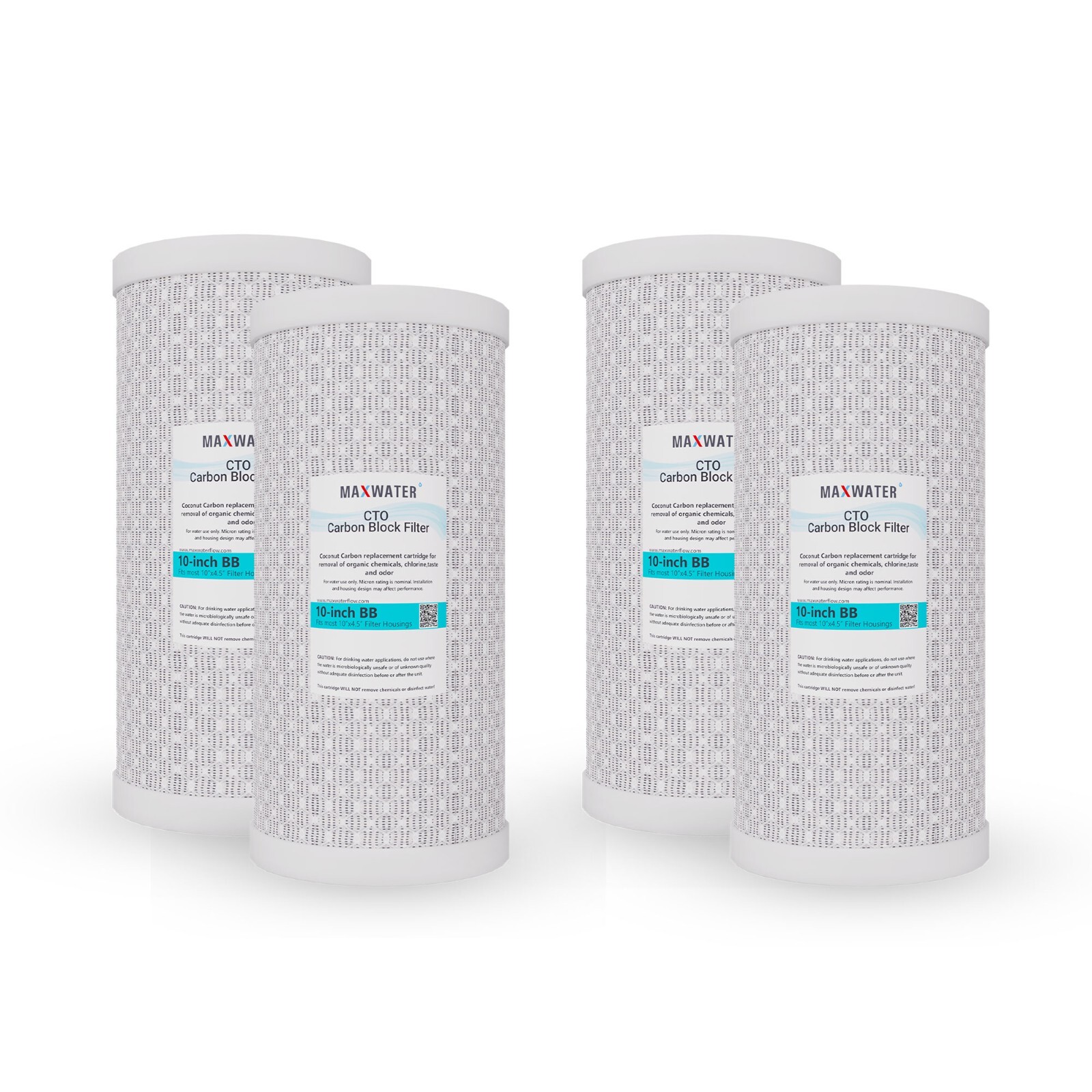 4 Packs Big Blue Carbon Block Replacement Water Filter 4.5″ x 10″ Whole House