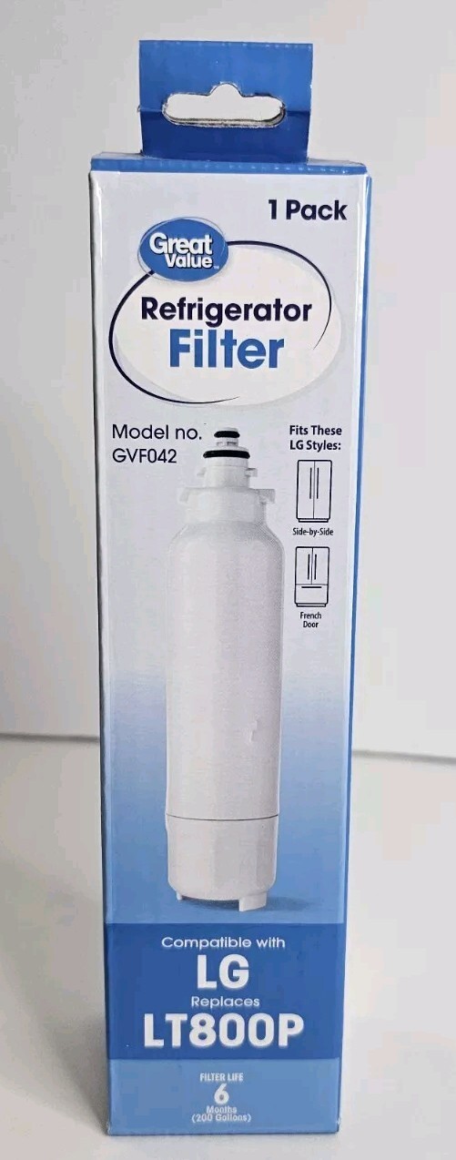 Great Value Replacement Water Filter GVF042 LG Models LT800P 6 months