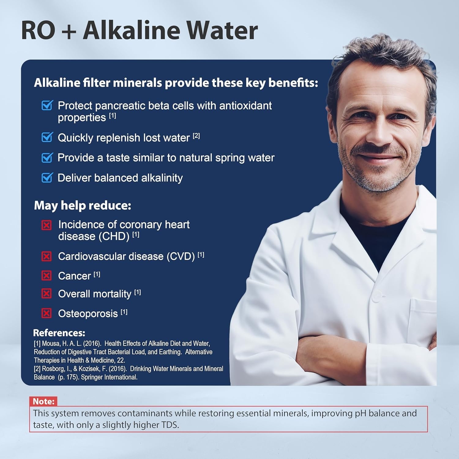 BLK, NSF/ANSI 58 Certified, Alkaline 6-Stage Reverse Osmosis System with Styl…