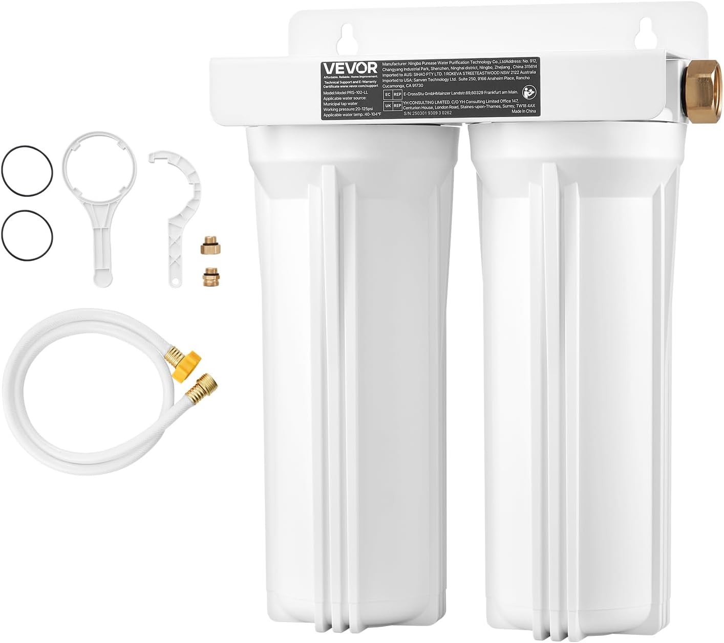 RV Water Filter, 2-Cartridge 2.5 X 10 in Water Filter System for RV, Remove Sedi