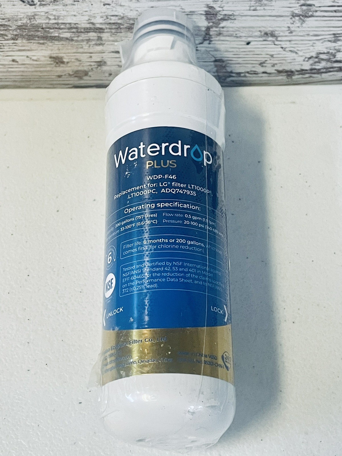 Waterdrop Plus WDP-F46 Refrigerator Water Filter For Select LG Kenmore NWOB