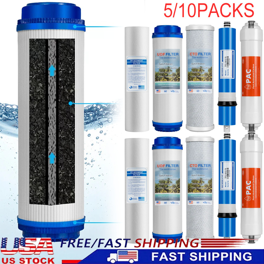 5 Stage Reverse Osmosis System Water Filter with 75GPD RO Membrane Multi-Set USA