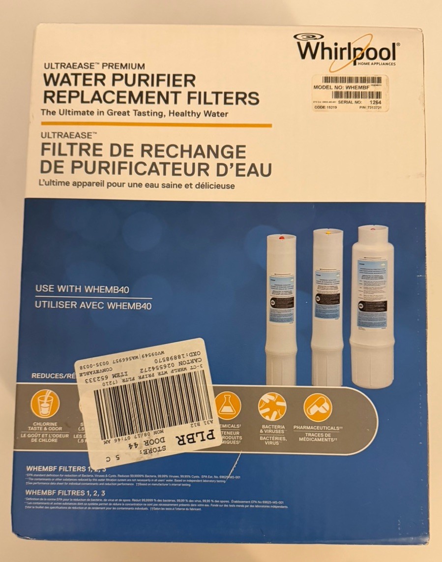 Whirlpool WHEMBF5 Under Sink Water Purifier System & Filters for WHEMB40 SEALED