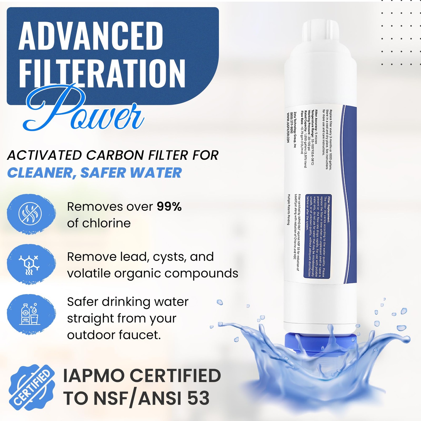 EZ Jug Water Filtration System – Certified by IAPMO R&T to NSF 53 Standards |…